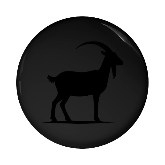 Goat Silhouette Portrait Pin Buttons