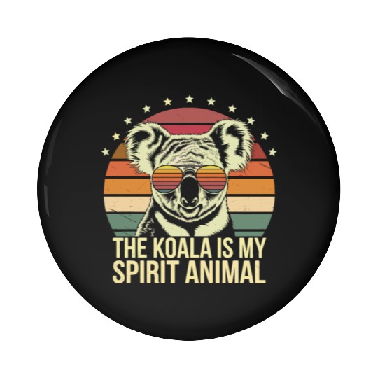 The Koala Is My Spirit Animal Retro Style Pin Buttons