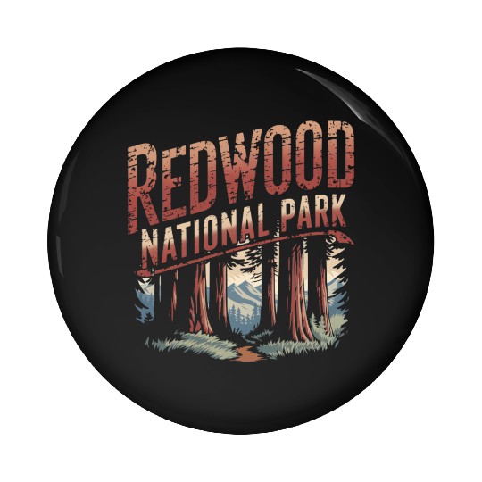 Redwood National park vintage Pin Buttons
