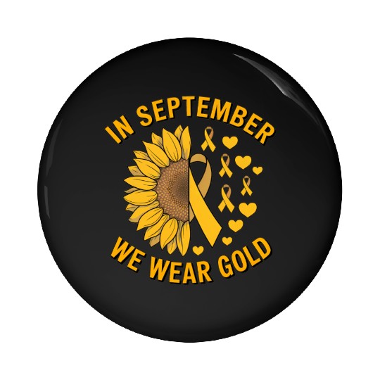 September We Wear Gold Childhood Cancer Awareness Pin Buttons