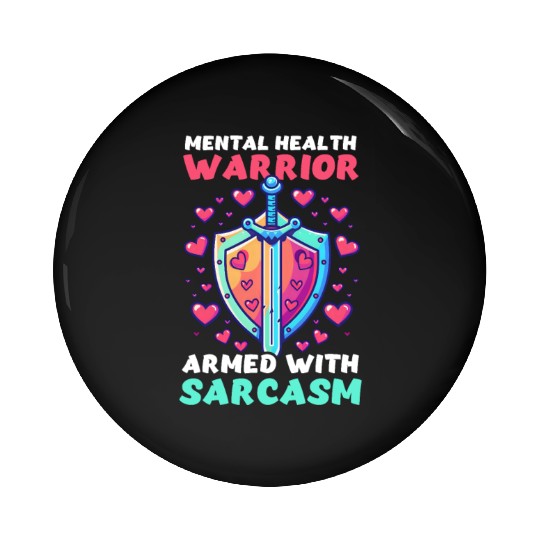 Depression Awareness Mental Health Warrior Pin Buttons