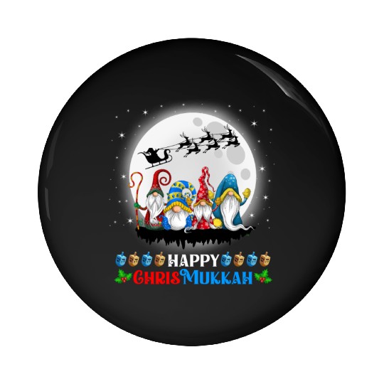 Happy Chrismukkah Gnomes Christmas Hanukkah Pin Buttons