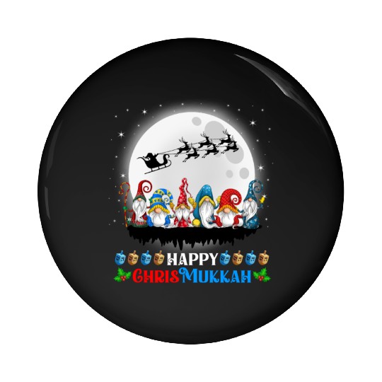 Happy Chrismukkah Gnomes Christmas Hanukkah Pin Buttons