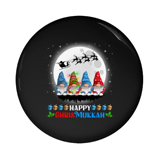 Happy Chrismukkah Gnomes Christmas Hanukkah Pin Buttons