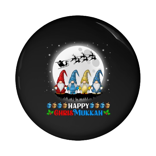Happy Chrismukkah Gnomes Christmas Hanukkah Pin Buttons
