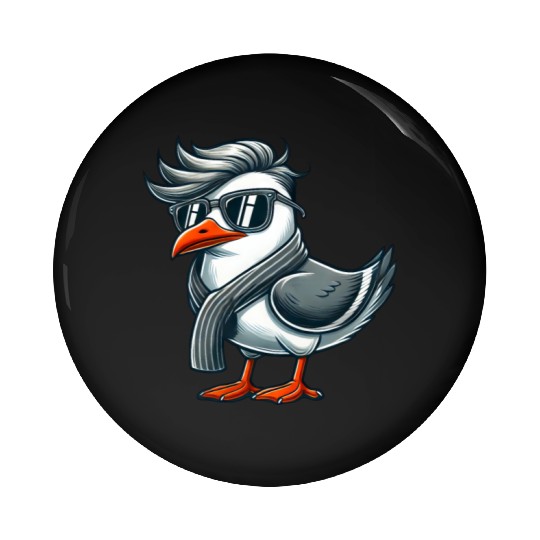 Cool seagull sunglasses summer North Sea Baltic Pin Buttons