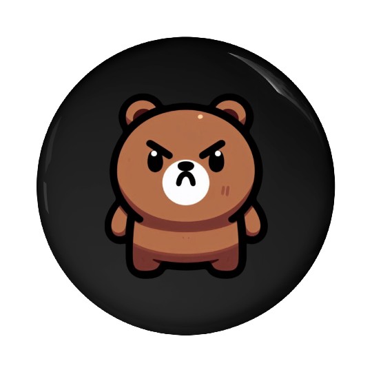 Fierce Brown Bear Art Pin Buttons