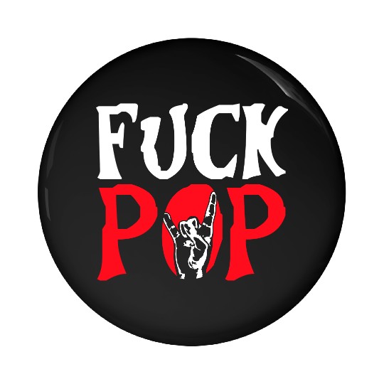 Fuck pop charts music heavy metal fun hand gesture Pin Buttons