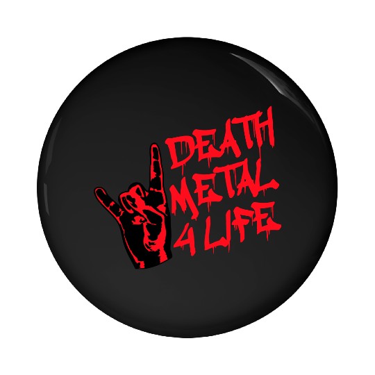 Heavy death metal 4 life hand gesture graffiti fun Pin Buttons