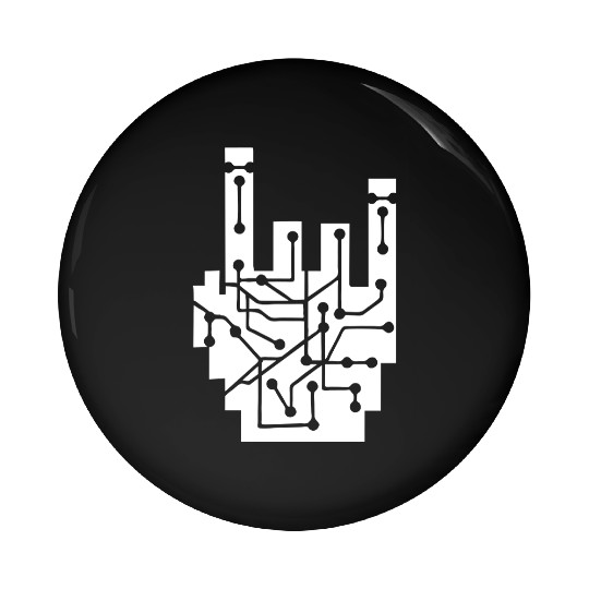 Heavy metal nerd electronic circuits hand gesture Pin Buttons