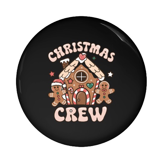 Christmas Crew Gingerbread Pin Buttons