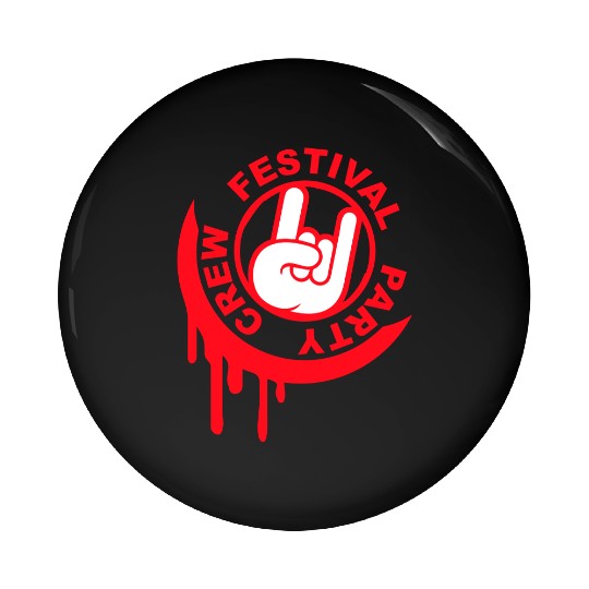 Festival party crew graffiti metal hand gesture Pin Buttons