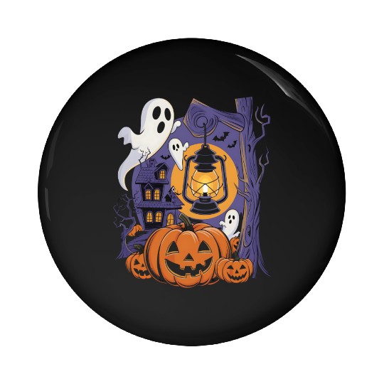 A bright and spooky Halloween Pin Buttons