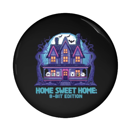 8 Bit Haunted House 01 Pin Buttons