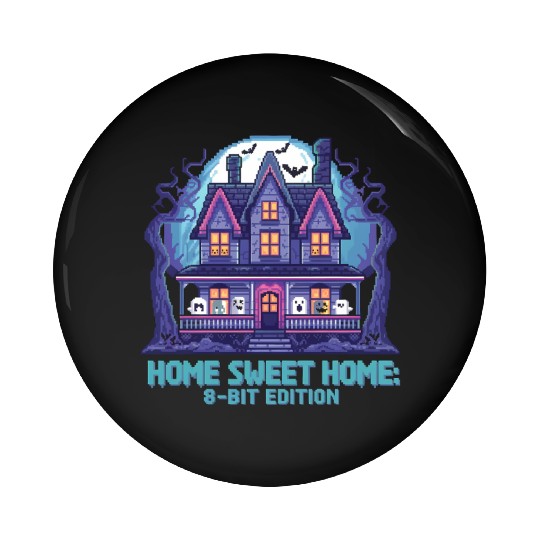 8 Bit Haunted House 01 Pin Buttons