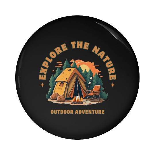 camping, nature, forest, camping trip, adventure, Pin Buttons