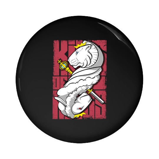 Lion King and the Holy Lamb Christian Art Pin Buttons