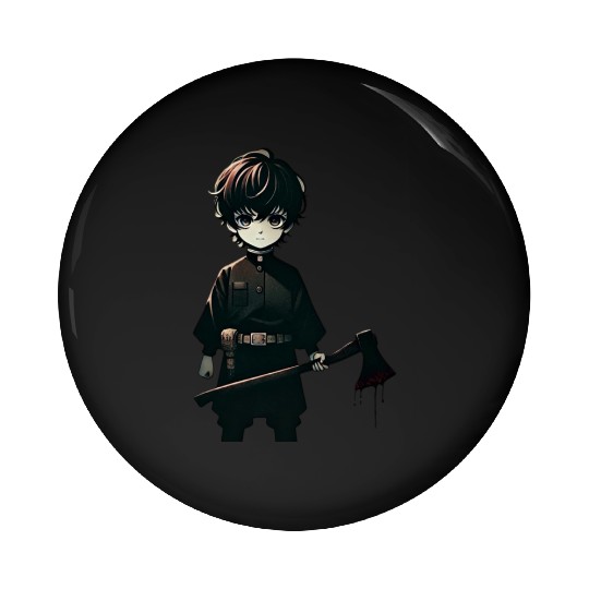 Boy & Axe Anime Pin Buttons