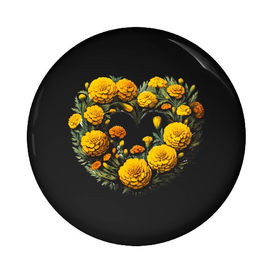 Marigold Flowers Pin Buttons