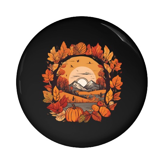 Autumn leaves falling design Pin Buttons