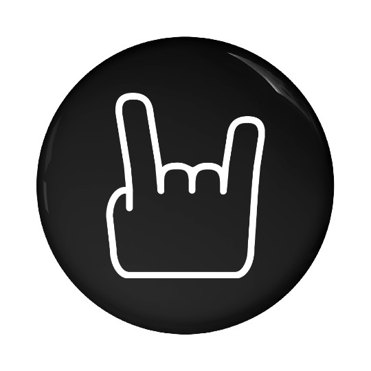 Heavy Metal Fun Hard Rock Music Horns Hand Gesture Pin Buttons