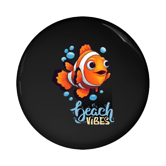 Cream Blue Green Modern Skeleton Beach Pin Buttons