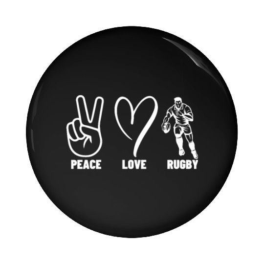 Peace Love Rugby Funny Rugby Player Pin Buttons