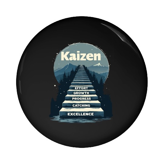 Kaizen Effort Growth Progress Pin Buttons
