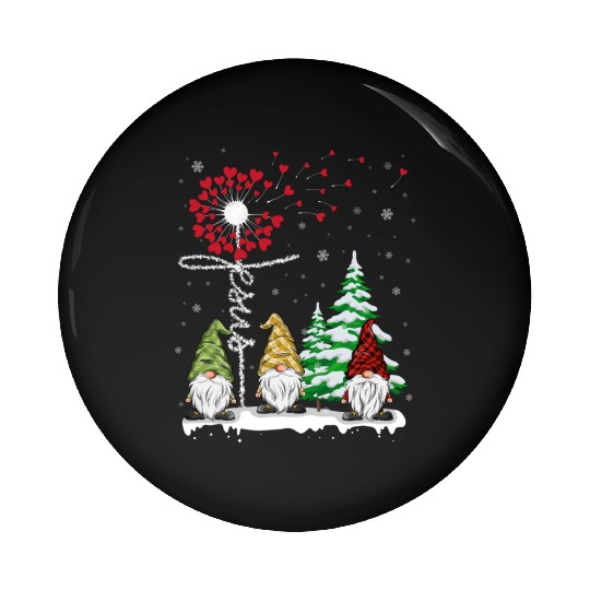 Gnomes Jesus Dandelion Christmas Tree Pin Buttons