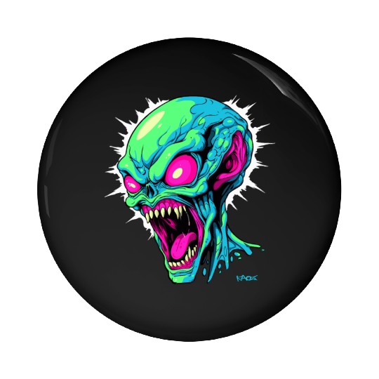 Angry Alien Pin Buttons