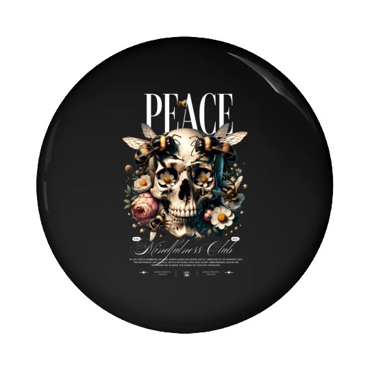 Rest In Peace skull Pin Buttons