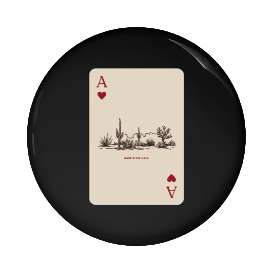 Desert Playing Card Vintage Western Landscape Pin Buttons