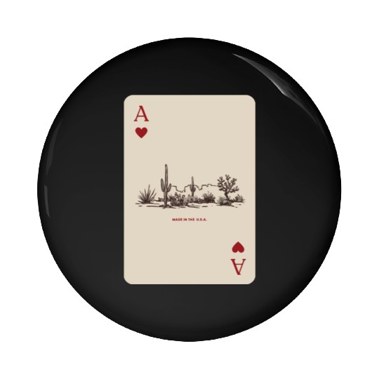 Desert Playing Card Vintage Western Landscape Pin Buttons