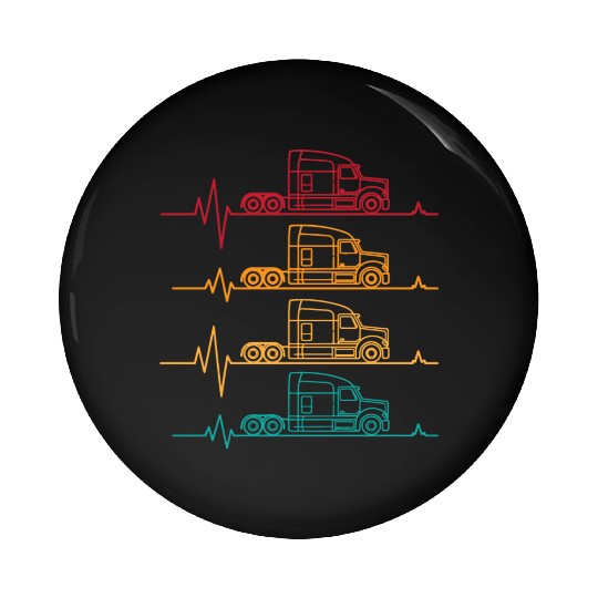 Truck driver heart beat Trucker Funny Truck Driver Pin Buttons