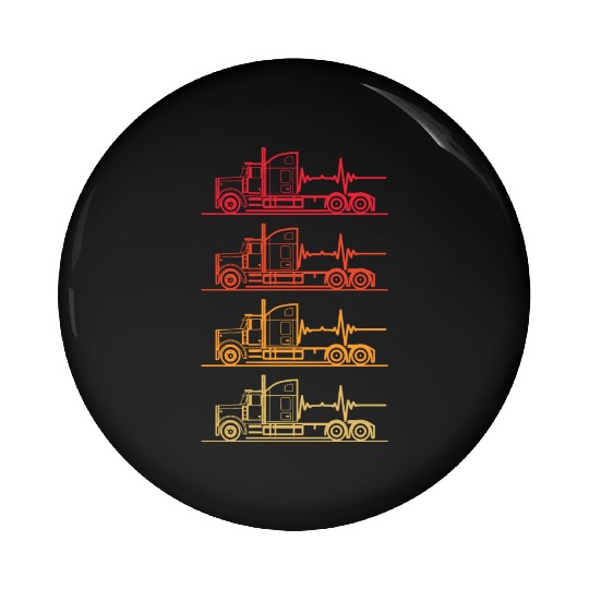 Truck driver heart beat Trucker Funny Truck Driver Pin Buttons