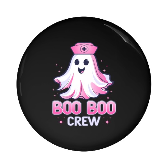 Boo Boo Crew Nurse Pink Ghost Halloween Costume Pin Buttons
