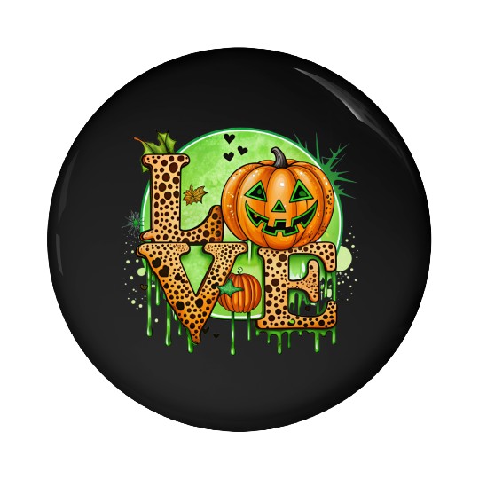 Halloween design, dripping letters, LOVE word Pin Buttons