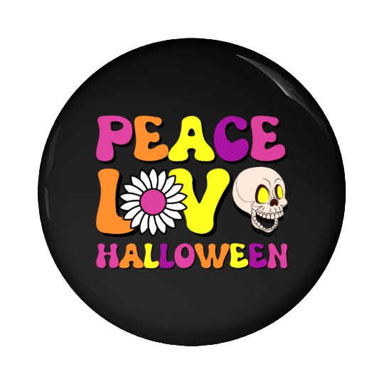 Peace Love Halloween Cute Colorful Trick or Treat Pin Buttons