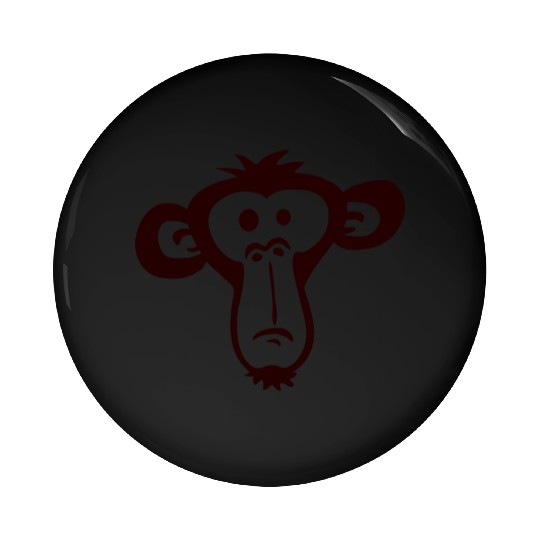 Sad Confused Monkey Head Funny Bored Primate Face Pin Buttons