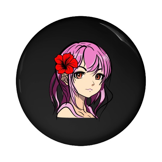 Anime girl Pin Buttons