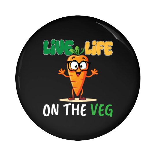 Funny plant based design_ carrot with funny Vegan Pin Buttons