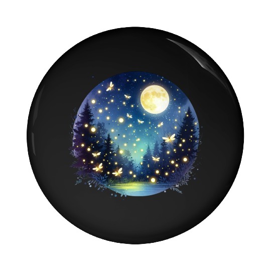 Moonlit Fireflies Pin Buttons