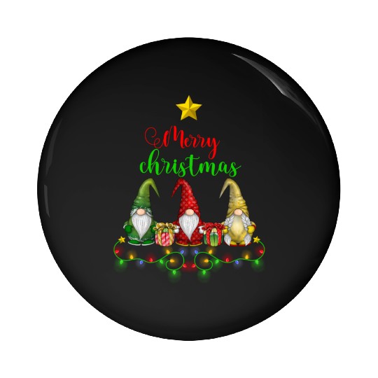 Gnomes Christmas Tree Funny Xmas Holidays Pin Buttons