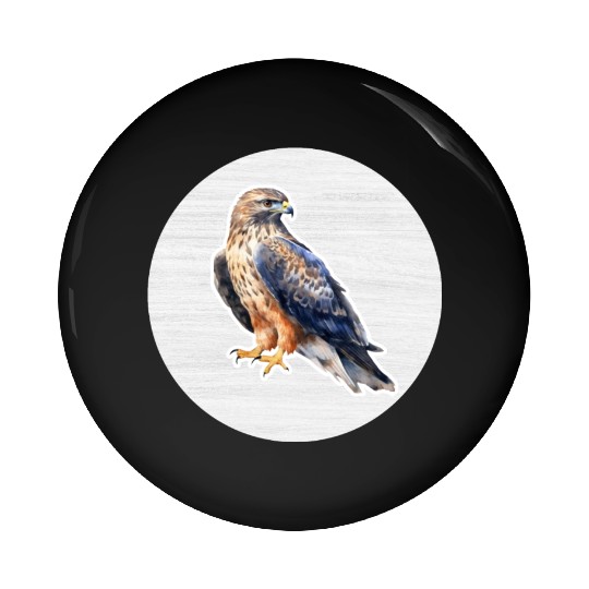 Hawk Watercolor Drawing Pin Buttons