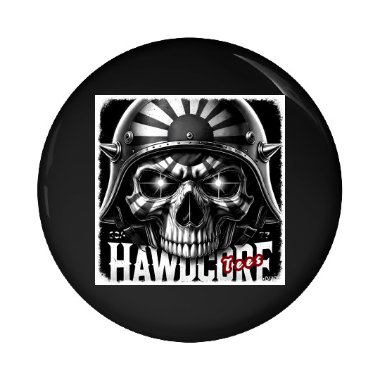 Skull With Rising Sun Facepaint by Hawdcore Pin Buttons