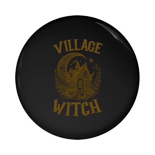Village Witch Salem Vintage Halloween Pin Buttons