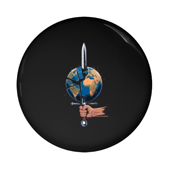 Wars destroy the earth Pin Buttons