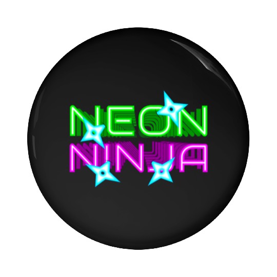 Neon Ninja Festival EDM Music Rave Pin Buttons