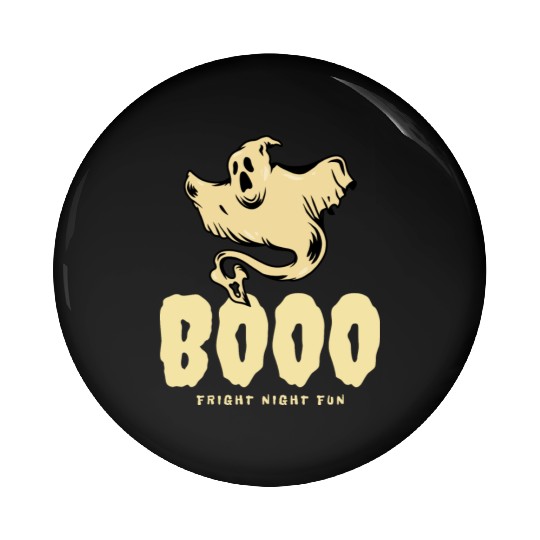 BOOO Fright Night Fun Ghost Halloween Pin Buttons