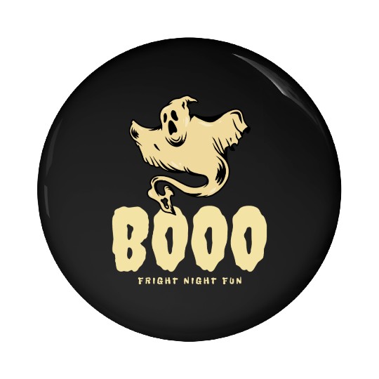 BOOO Fright Night Fun Ghost Halloween Pin Buttons